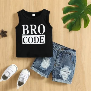 Tank Top and Distressed Denim Shorts
