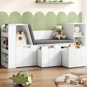 Kids Reading Nook with 3-Layer Bookshelf