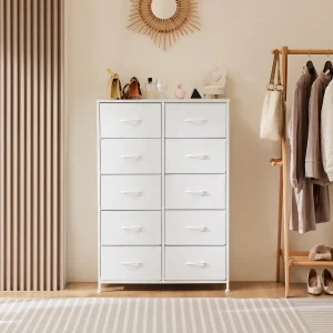 10 Fabric Drawers with Steel Frame