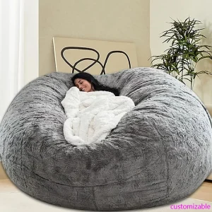 Bean Bag Chair. Adults & Kids. Sofa Cover. 6FT. Grey.