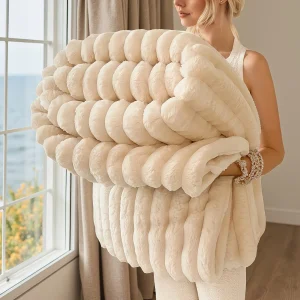 Soft Faux Rabbit Fur Blanket