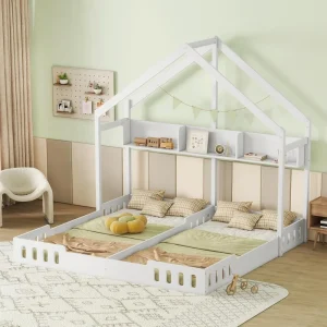 Twin House Bed for 2 Kids