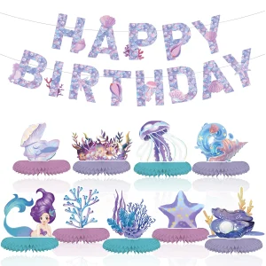 11 Pcs Mermaid Birthday Party Decorations